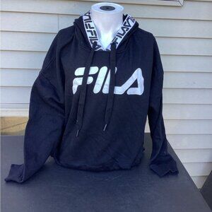 Blokecore gorpcore nostalgia earthy artisanal Fila crop hoodie plus Sz 1xl